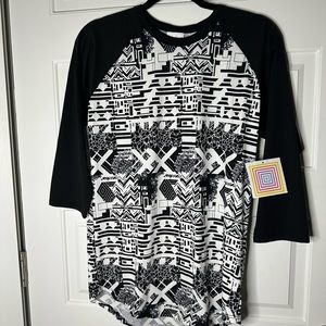 New with tags, LuLaRoe, Randy, baseball style shirt, size medium